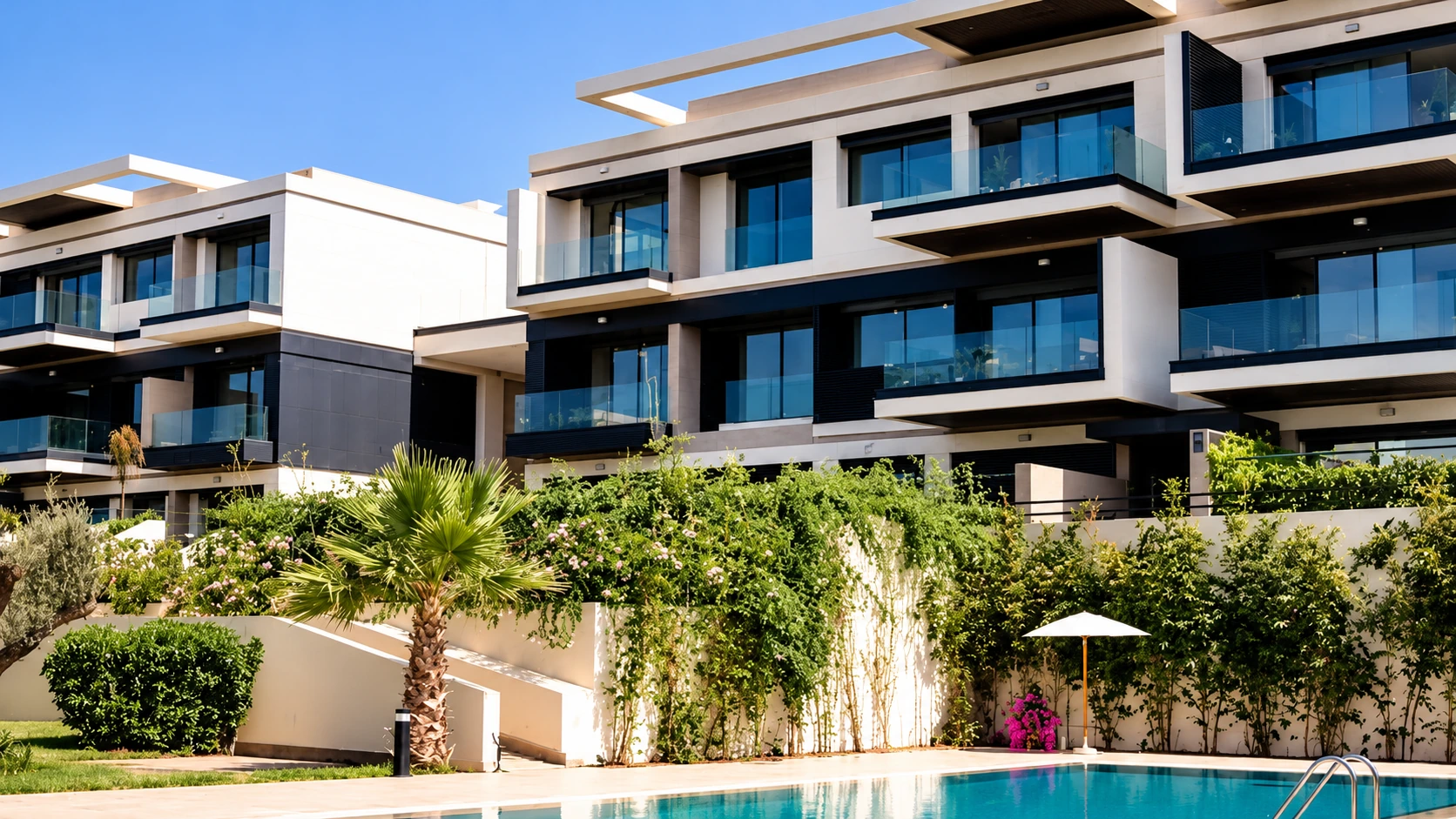 Architecture d'une résidence gérée par Biben, façade contemporaine et espaces paysagers